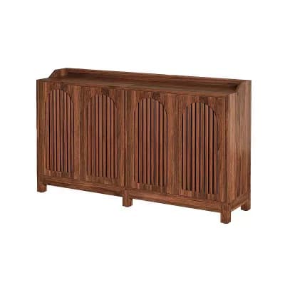 Farmhouse Buffet Cabinet, Wood Storage Sideboard with Shelves for Kitchen or Entryway
