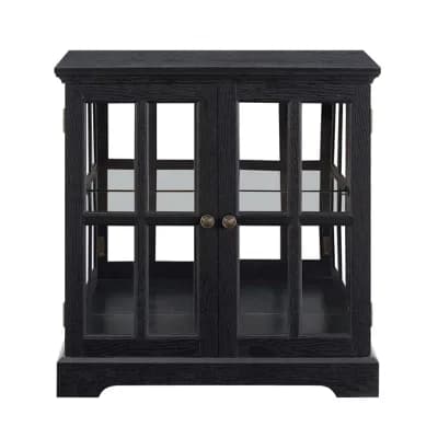 Glass Display Cabinet with LED Lights, Adjustable Shelves & Magnetic Doors