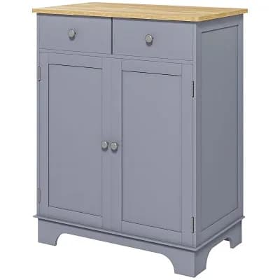 Compact Storage Cabinet with Drawers and Adjustable Shelf for Kitchen or Living Room