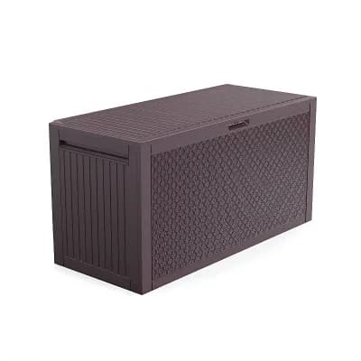 Large Resin Patio Deck Storage Box for Cushions, Garden Tools, and Outdoor Accessories
