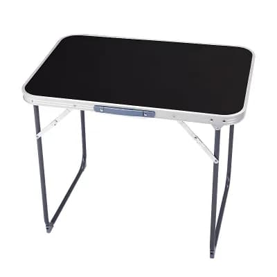 Compact Portable Folding Table with Aluminum Frame and Camping or Backyard Use