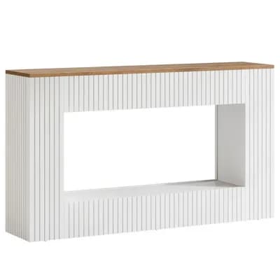 Fluted Entryway Console Table with Storage Shelf, Narrow Sofa Table for Hallway or Living Room