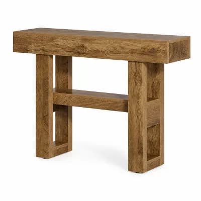Rectangular Console Table with Lower Shelf, Narrow Entryway Table for Hallway or Living Room