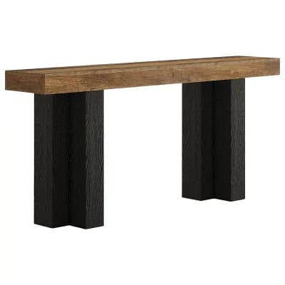Entryway Console Table with Wide Top and Open Shelf for Living Room or Foyer