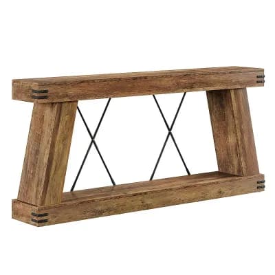 Long Console Table with Shelf, Farmhouse Sofa Table for Living Room or Hallway