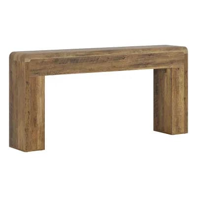 Long Hallway Console Table with Wood Finish and Lower Storage Shelf
