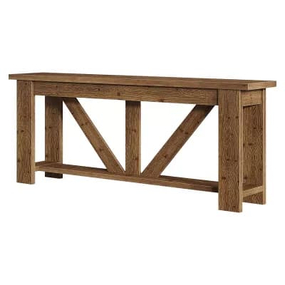 Triangular Frame Console Table with Large Top, Bottom Shelf, Decor and Storage