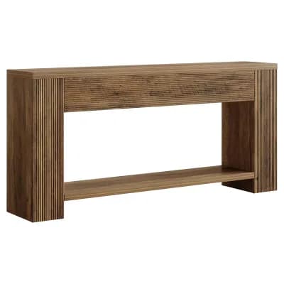 Farmhouse Console Table with Two-Tier Storage for Entryway or Hallway