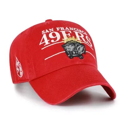 Men's '47 Scarlet San Francisco 49ers Throwback Graphic Clean Up Adjustable Hat