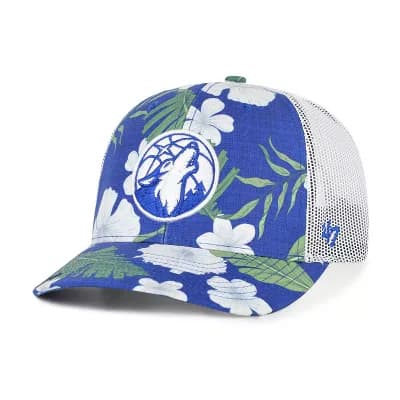 Men's '47 Blue Minnesota Timberwolves Beach Side Trucker Adjustable Hat
