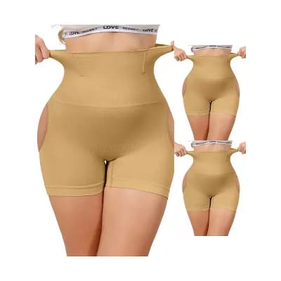 3 Packs Women's High Waisted Thigh Slimmer Tummy Control Under Dress Shorts Hip Lifting Body Shaper