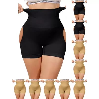 10 Packs Women's High Waisted Thigh Slimmer Tummy Control Under Dress Shorts Hip Lifting Body Shaper