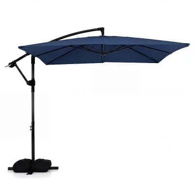 Costway 8 x 8 FT Offset Cantilever Patio Umbrella Square Hanging Outdoor Market Umbrella