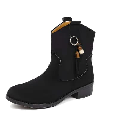 Suede Western Ankle Boots