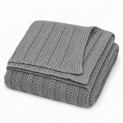 Harper Loft Cable Knit Stripe Throw Blanket