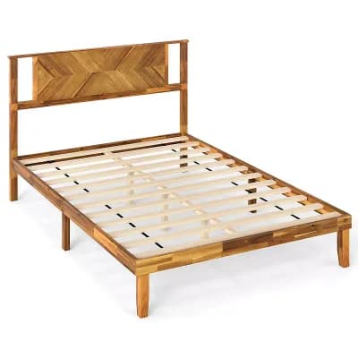 Costway Bed Frame with Headboard Under-Bed Space No Box Spring Needed