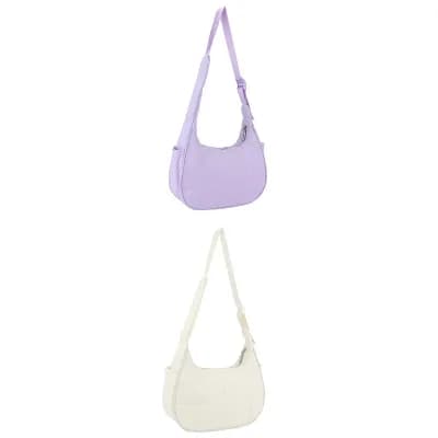 2 Packs Women Puffer Shoulder Bag Nylon Quilted Purses Puffy Handbags with Adjustable Strap