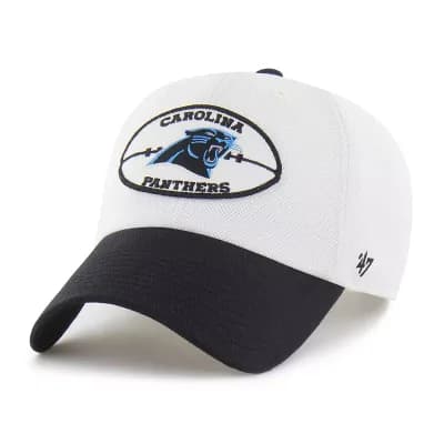 Men's '47 Cream/Black Carolina Panthers Pique Patch Clean Up Adjustable Hat