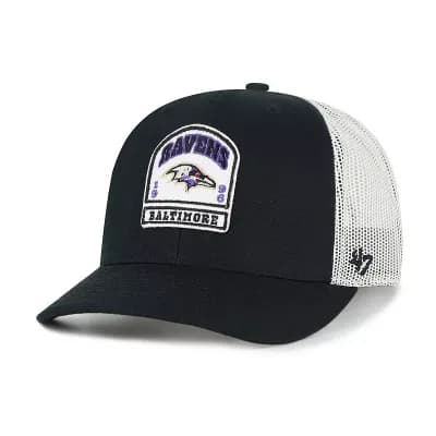 Men's '47 Black Baltimore Ravens Headstone Trucker Adjustable Hat