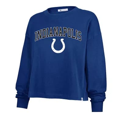 Women's '47 Royal Indianapolis Colts Plus Size Sydney Arch Game T-Shirt