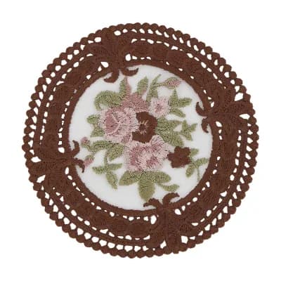 1 pc Embroidery Openwork Drink Coaster