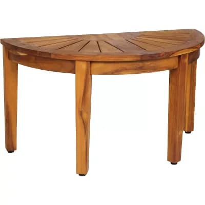 Half-Moon Teak Shower Bench