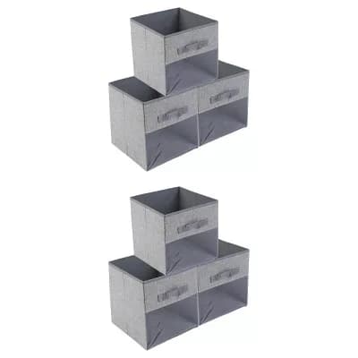 Storage Cube, Fabric Storage Bin with Handles, 6 Pack Collapsible Storage Basket 10.6x10.6x11in