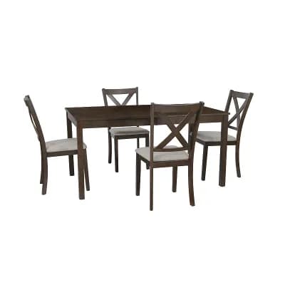 Linon Warren 5 pc Rectangle Dining Set with Upholstered Chairs