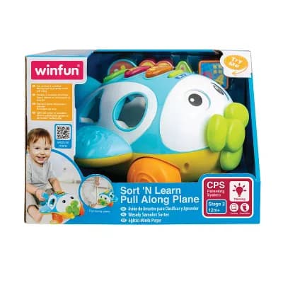 Winfun Sort N Learn Pull Along Plane Educational Toy