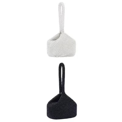 2 Packs Evening Bag for Women Sparkly Triangle Clutch Purse with Beads