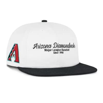 Men's '47 White/Black Arizona Diamondbacks Script Stack Relaxed Captain Snapback