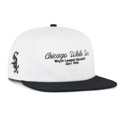 Men's '47 White/Black Chicago White Sox Script Stack Relaxed Captain Snapback