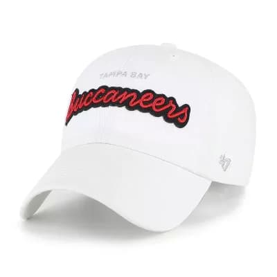 Women's '47 White Tampa Bay Buccaneers Trendy Script Clean Up Adjustable Hat