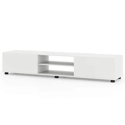 Costway TV Stand for up to 70” TVs, Media Console Table with Double Doors & Open Shelves