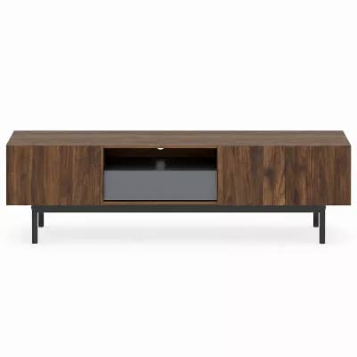 Costway TV Stand for TVs up to 80” with Drawer Cable Hole Metal Legs Entertainment Center