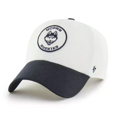 Unisex '47 White/Navy UConn Huskies Pique Patch Clean Up Adjustable Hat