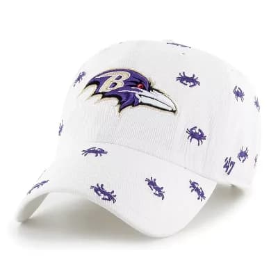Unisex '47 White Baltimore Ravens Confetti Clean Up Adjustable Hat
