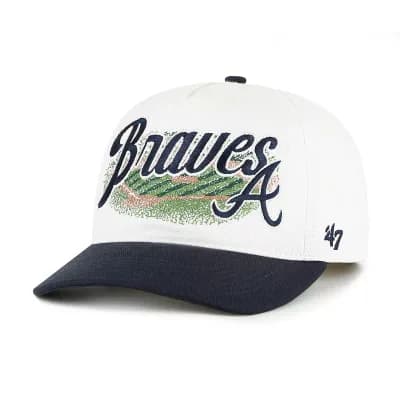 Men's '47 White/Navy Atlanta Braves Enfield Hitch Adjustable Hat