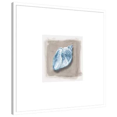 Blue Sea Life on Textured Canvas II by PI Studio Wood Framed Wall Art Print