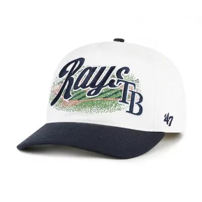 Men's '47 White/Navy Tampa Bay Rays Enfield Hitch Adjustable Hat
