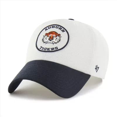 Unisex '47 White/Navy Auburn Tigers Pique Patch Clean Up Adjustable Hat
