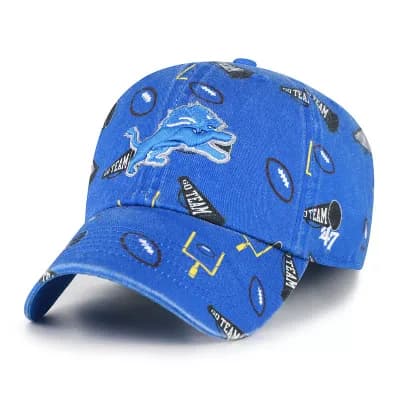 Youth '47 Blue Detroit Lions Stomping Ground Clean Up Adjustable Hat