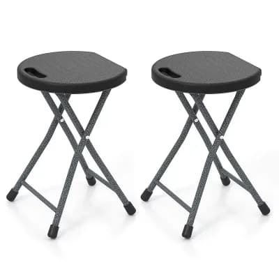Costway 18"H Folding Stool Portable & Foldable Camping Chair with Built-in Handle
