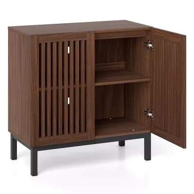 Costway Buffet Cabinet with Storage, 32” Wooden Sideboard Coffee Bar Station with 2 Doors