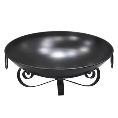 Costway 24” Metal Fire Pit Bowl with Handles & Elevated Stand, Heat-resistant for Picnic