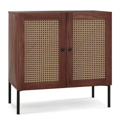 Costway Rattan Buffet Sideboard Cabinet Cupboard with Adjustable Shelf