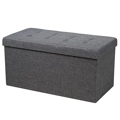 Costway 31.5'' Fabric Foldable Storage Ottoman Toy Chest W/Removable Storage Bin