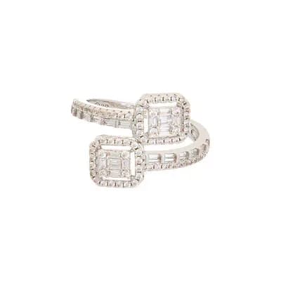 Juvell Cubic Zirconia Double Halo Bypass Ring