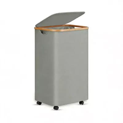 Rolling Laundry Hamper with Lid Removable Bag