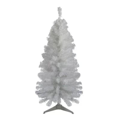 4-ft. Slim White Tinsel Artificial Christmas Tree - Unlit